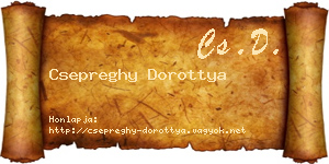 Csepreghy Dorottya névjegykártya